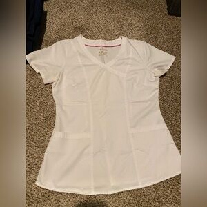 Healing hands purple label scrub top white XS